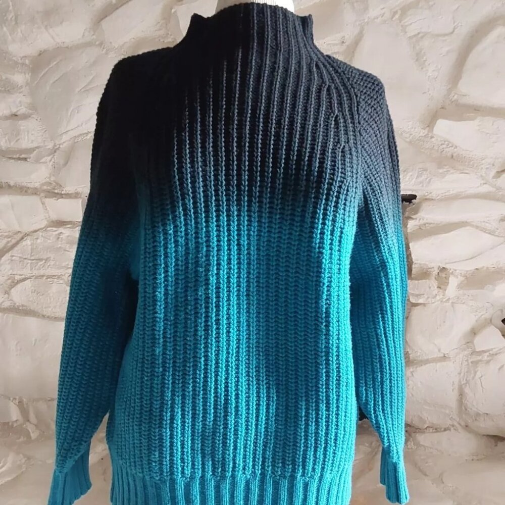 EQUIPMENT FEMME Womens Chunky Cable Knit Colorblock Oversized Sweater, s…